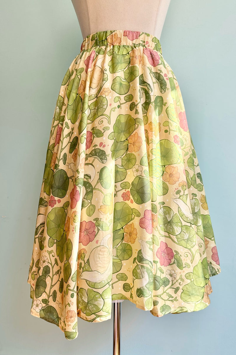 Snail & Nasturtium Midi Skirt by Morning Witch