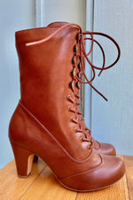 Tan Claire Lace-Up Boots by Chelsea Crew