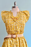 Yellow Floral Button Down Midi Dress