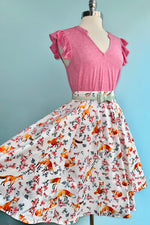Fox and Floral Full Skirt by Eva Rose