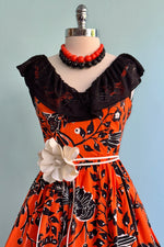 Orange and Black Rio Dress by Hell Bunny