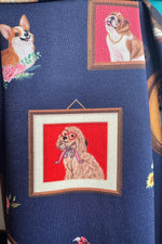 Puppy Portrait Amanda Dress in Navy by Dolly & Dotty