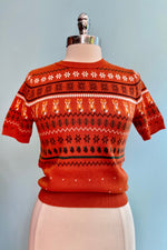 Rust Vixey Fox Sweater by Hell Bunny
