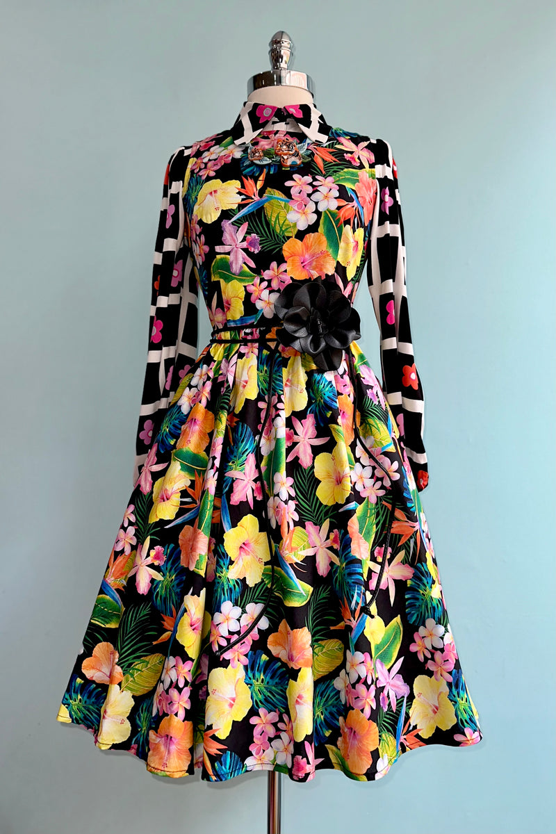 Tropical Floral Vintage Dress by Retrolicious