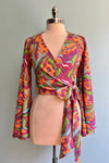 Psychedelic Bell Sleeve Wrap Top
