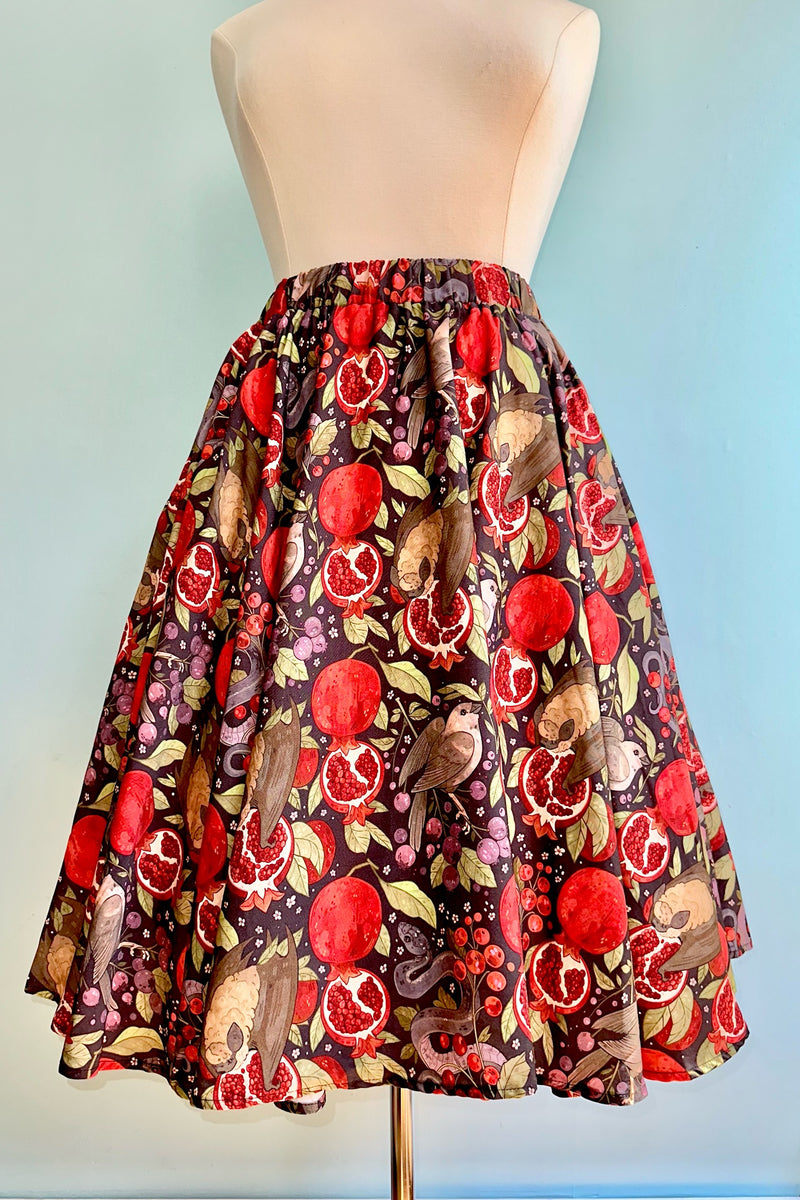 Pomegranate Garden Midi Skirt by Morning Witch