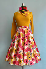 Rose and Mustard Floral Full Skirt by Tulip B.
