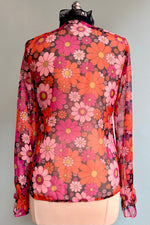 Daisy Floral Ruffle Neck Blouse