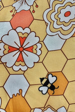Yellow Honeycomb & Bee Tiered Midi Skirt