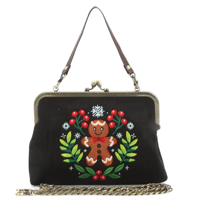 Black Gingerbread Kisslock Bag