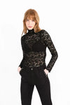 Black Lace High Neck Top by Molly Bracken