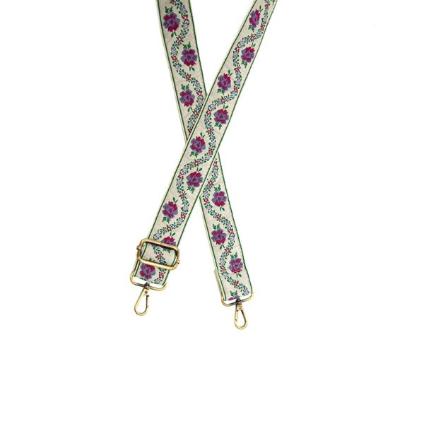 Spring Narrow Embroidered Guitar Straps for Handbags