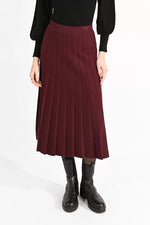 Burgundy Pleated Sweater Skirt by Molly Bracken