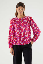 Pink and Purple Abstract Print Top by Compania Fantastica