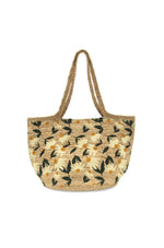 Daisy Painted Lucia Tote Bag with Braided Strap