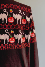 Jack O' Lantern Fair Isle Long Cardigan Sweater