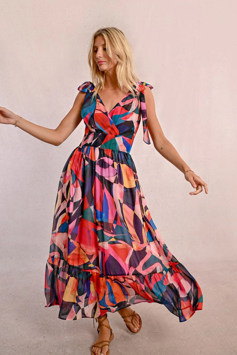 Print Maxi Dress Multico Donna / Medium / P1743DP Print Maxi Dress Multico Donna / Medium / P1743DP