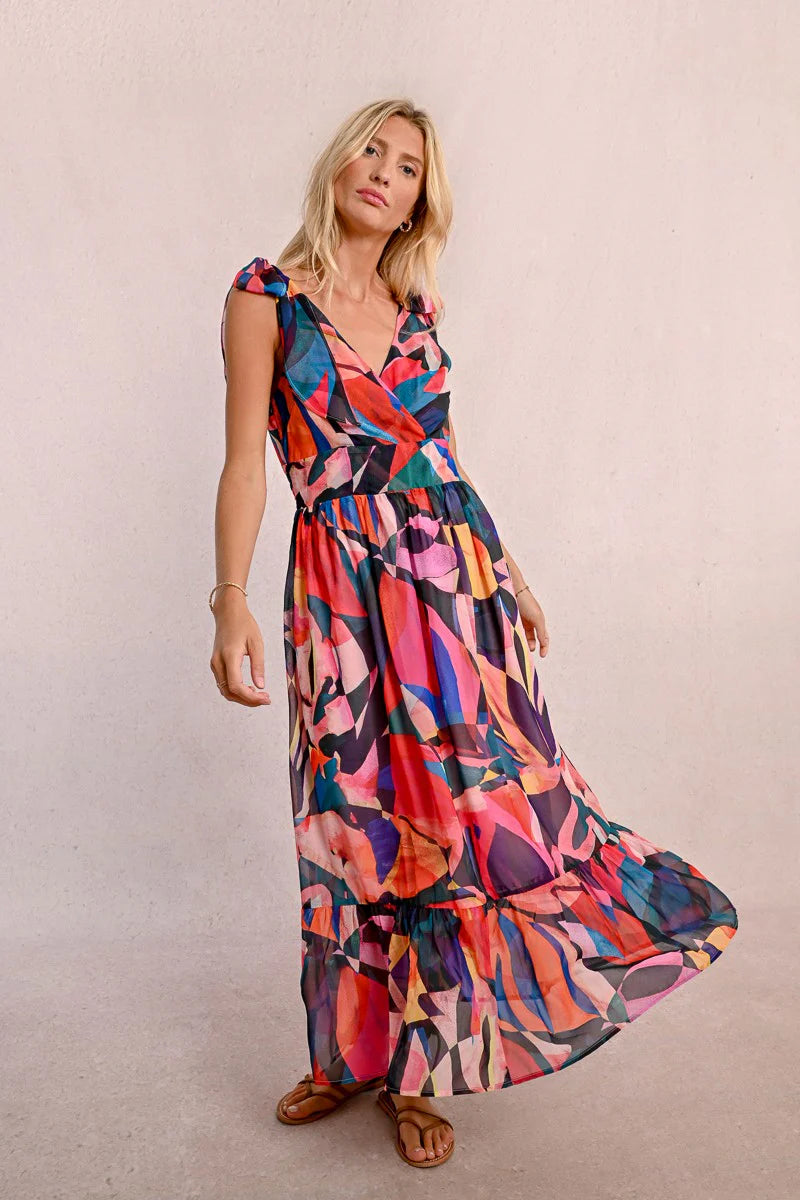 Print Maxi Dress Multico Donna / Medium / P1743DP Print Maxi Dress Multico Donna / Medium / P1743DP