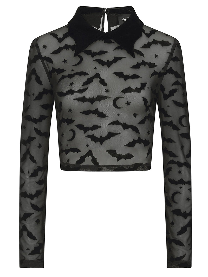 Roo Bat Mesh Crop Top by Collectif