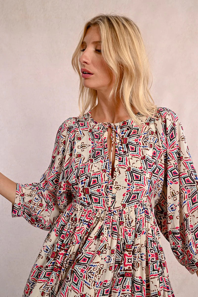 Final Sale Cream Printed Boho Mini Dress by Molly Bracken – Modern Millie Final Sale Cream Printed Boho Mini Dress by Molly Bracken – Modern Millie