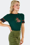 Forest Bunny Short Sleeve Sweater in Green by Voodoo Vixen