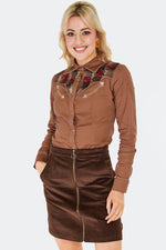 Western Top in Brown by Voodoo Vixen