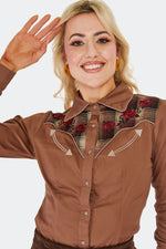 Western Top in Brown by Voodoo Vixen