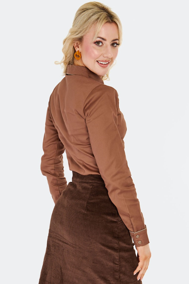 Western Top in Brown by Voodoo Vixen