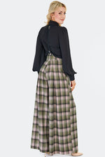 Plaid Wide Leg Suspender Pants by Voodoo Vixen