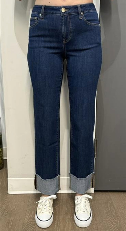 34" Cuffed to 30" Mid Rise Straight Jeans by 1822 Denim