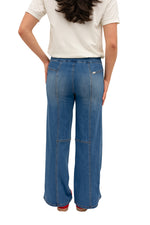 30" Pull On Wide Leg Jeans in Medium Wash by 1822 Denim