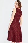 Red Plaid Wide Collar Dress by Voodoo Vixen