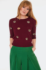 Happy Hedgehogs Embroidered Sweater by Voodoo Vixen