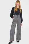 Striped High Waisted Suspender Pants by Voodoo Vixen