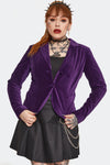 Purple Fitted Velvet Blazer by Jawbreaker