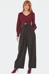 Brown Wide Leg High Waisted Pants by Voodoo Vixen