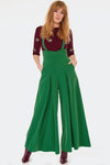 Green Pleated High Waisted Suspender Pants by Voodoo Vixen