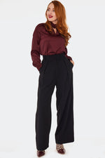 Black Wide Leg High Waisted Pants by Voodoo Vixen