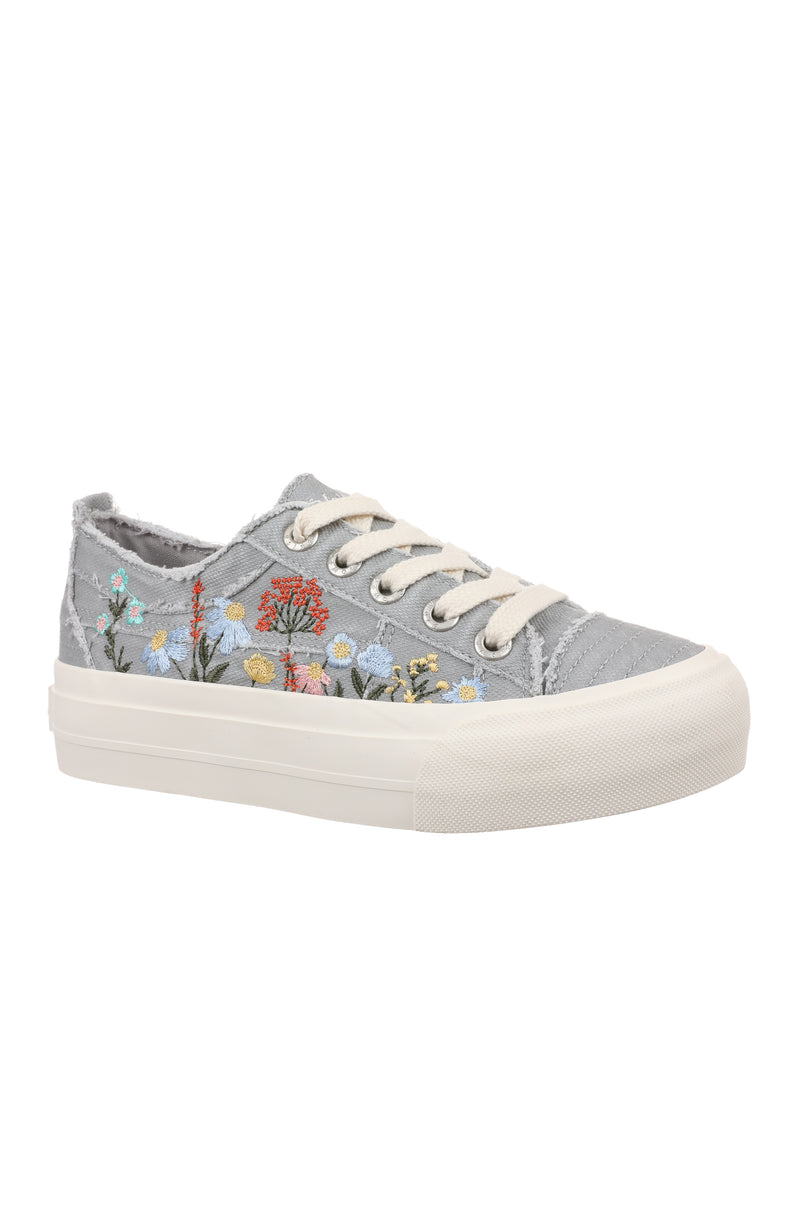 Sadie-Sun Embroidered Sneakers In Grey by Blowfish