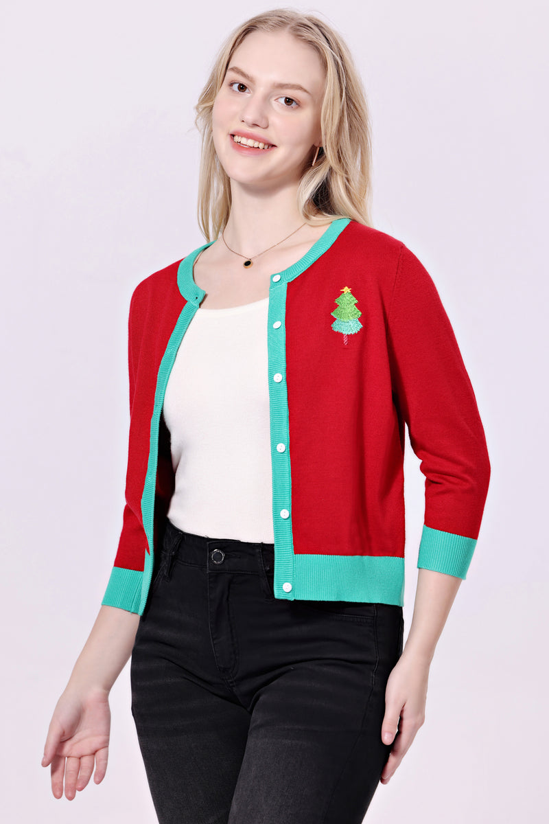 Holiday Cake Embroidered Leslie Cardigan by Miss Lulo