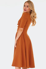 Burnt Orange Surplice Dress by Voodoo Vixen