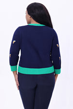 Rainbows Embroidered Skye Cardigan in Navy by Miss Lulo