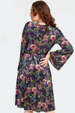 Velvet Flora Bell Sleeve Wrap Dress by Voodoo Vixen