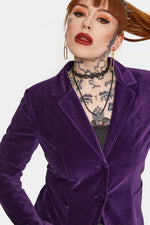 Purple Fitted Velvet Blazer by Jawbreaker