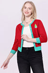 Holiday Cake Embroidered Leslie Cardigan by Miss Lulo