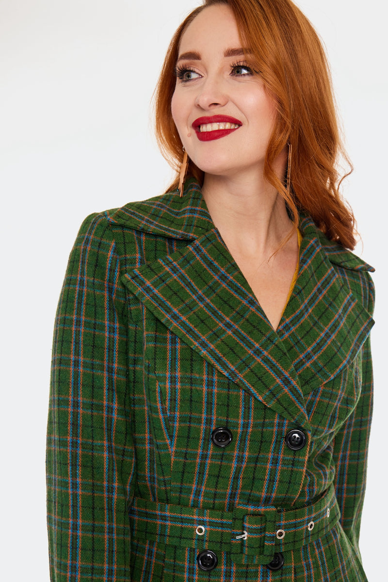 Green Plaid Coat by Voodoo Vixen