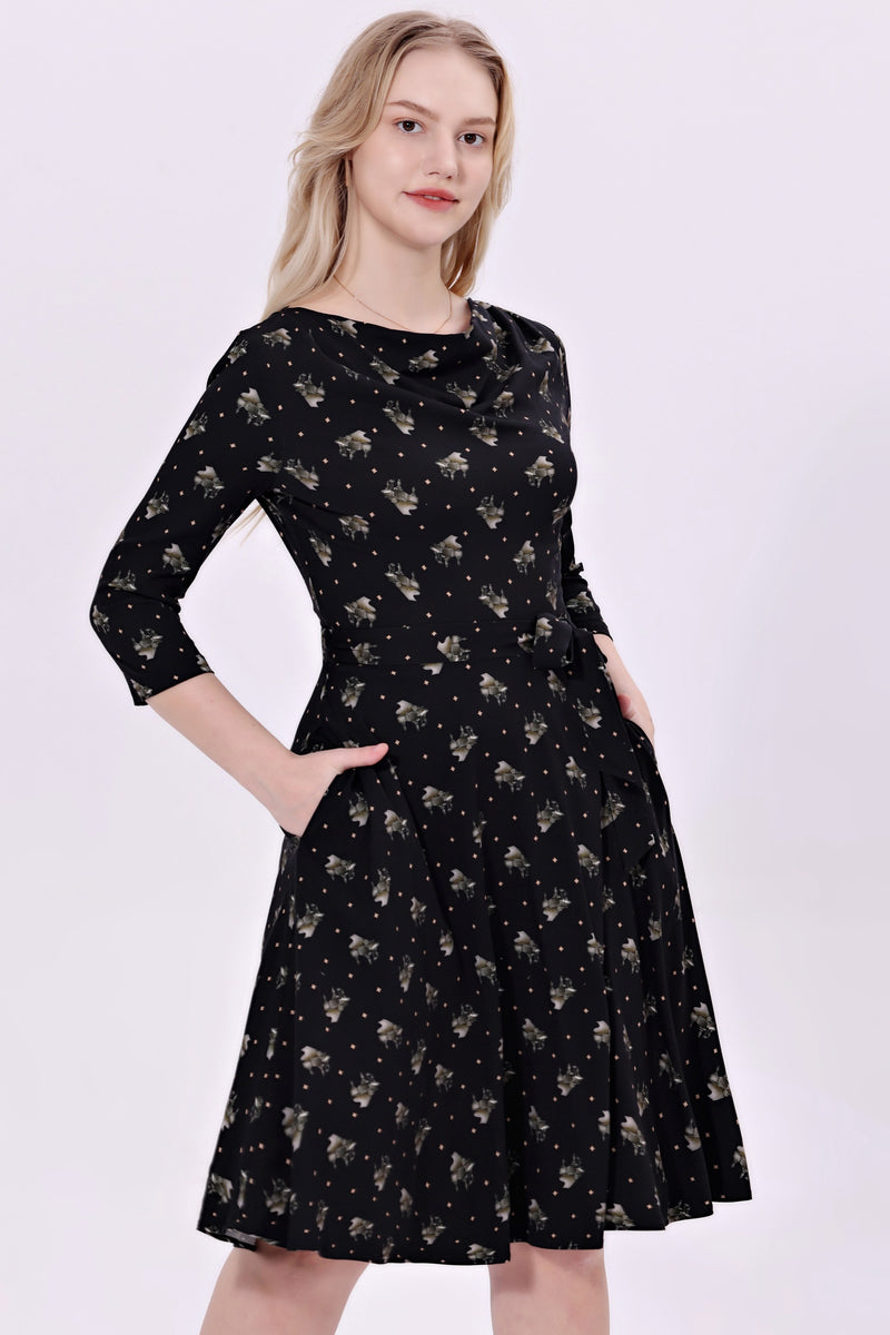 Grand Piano Emma 3/4 Sleeve Dress by Miss Lulo