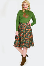 Woodland Creatures Flared Skirt by Voodoo Vixen