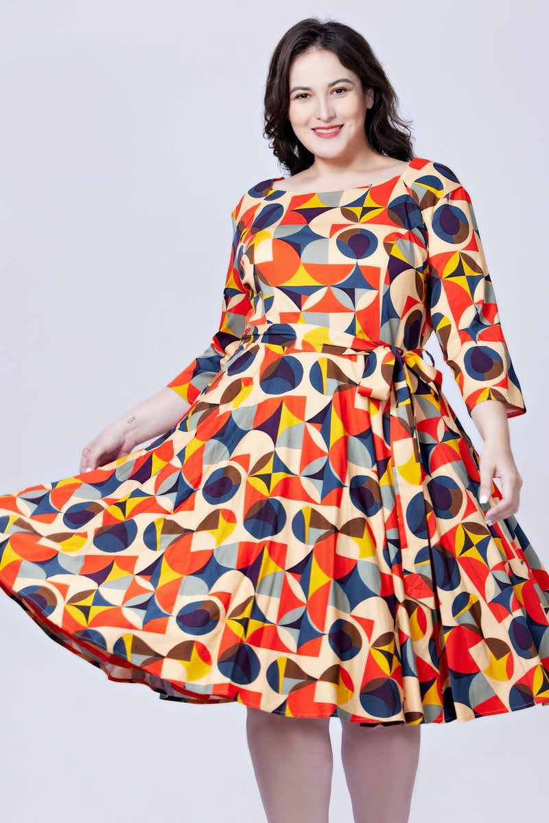 Mid Century Geometrics Aria Dress by Miss Lulo