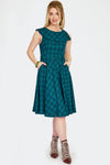 Green and Navy Plaid Dress by Voodoo Vixen